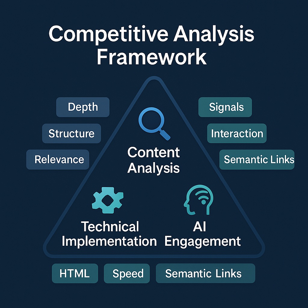 Comprehensive competitive analysis framework showing the three major areas of analysis